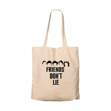 Stranger Things Friend Dont Lie Krem Kanvas Bez Çanta Krem