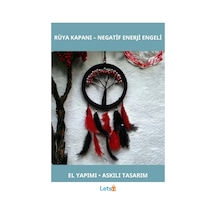 Siyah Kırmızı Hayat Ağacı Rüya Kovanı Dream Catcher 1 Adet