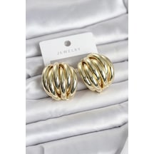 Mey İthalat Pirinç Gold Renk Vintage Kadın Küpe Çok Renkli