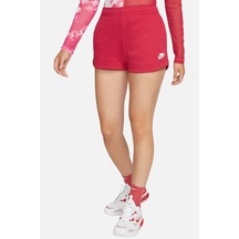 Nike Sportswear Essential Fleece Women's Short Kadın Pamuklu Şort Kırmızı Kırmızı