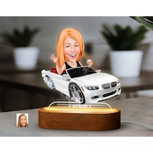 Bk Gift Kişiye Özel Kadın Karikatürlü Dekoratif 3d Biblo Led Işıklı Gece Lambası-10, Sevgiliye Hediye, Arkadaşa Hediye, Doğum Günü Hediyesi Kobitmeyen
