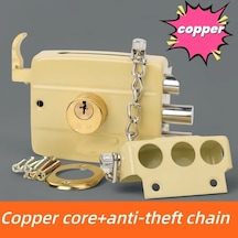 Willowhaven Bakır Kaplama Antika Kasa Garaj Kapı Kilidi 3 Raflı Kasa Ve Anahtarlı