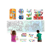 Carioca 4'lü Boyama Seti + Lino Yapışkanlı Boyama Kağıdı 86x20 Cm Farm