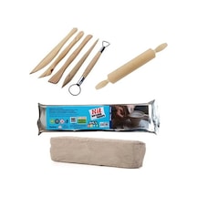 Kil Hamuru Set-3. Seramik Hamuru Başlangıç Seti. Ahşap Ebeşuar.