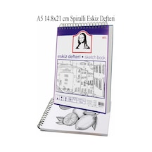 Telli Eskiz Defteri A5 Spiralli 50 Yaprak 1 Adet 120 Gr 148x210 Mm Karakalem Sketch Book Üstten Açılmalı Ezkiz Defteri