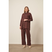 Ftz Women Kadın Ham Keten Takım Kahve 31115 Kahve Ftz Women Kadın Ham Keten Takım Kahve 31115 Kahve