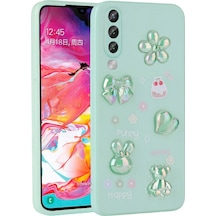 Mobilteam Galaxy Uyumlu A70 Kılıf Kabartma Figürlü Parlak Toys Silikon Kapak - Açık Yeşil Açik Yeşil