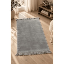 Düz Velur Kadife Seccade 70x110 Cm Gri