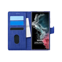 Microsonic Samsung Galaxy Uyumlu S22 Ultra Kılıf Fabric Book Wallet