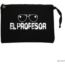 La Casa De Papel El Profesor Glasses Siyah Clutch Astarlı Cüzdan