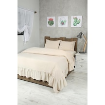 Cotton Maison Naturel Fırfırlı Yatak Örtüsü Takımı Double Vintage 240x260 Cm Krem, 4624 Genel