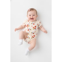 Tiffany Baby & Kids Strawberry Garden Organik Tasarımlı Yarım Kol Body ekru