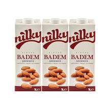 Şekersiz Badem Sütü Glütensiz Bitkisel Bazlı Laktosuz Vegan 3x1 Lt