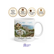 Trabzon Ayasofya Cami Atatürk Köşkü Boztepe Çay Bahçesi Kupa Bardak Hediye Beyaz / Çok Renkli