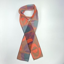 Tedz Collection Paredora Geometrik Desenli Kırmızı Lacivert Hippi Fular Çok Renkli