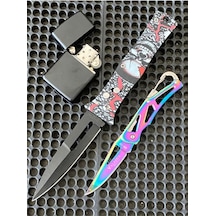 Zfr 01 Metal Kamp Çakı Çakmak Set Çok Renkli