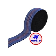 Kaliteli Elastik Kolon - Üç Çizği Mavi 5cm Eninde 8-12-24-48-72 Metre Esnetilmeden Kesilir Mavi 48 Metre