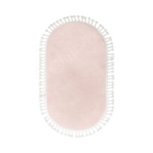 Dijidekor Pembe Oval Post Halı Saçaklı Peluş Yumuşacık Antiba...