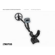 Rutus Atrex Dedektör 28 Cm Siyah Başlıklı Paket İle Metal Dedektörü