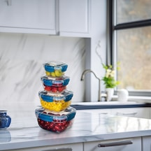 4'lü Set Master Kare Saklama Kabı 275 Ml - 500 Ml - 900 Ml - 1500 Ml 001