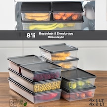 Porsima 8li Nofrost Buzdolabı Saklama Kabı Organizer Antrasit