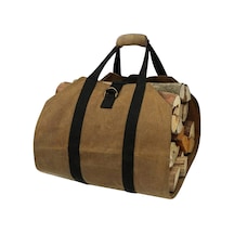 Maiyame Kahverengi Mürekkepli Kumaş Odun Taşıyıcı, 98x41cm Büyük Kapasite, Dış Mekan Kamp Fayansı, Ellerini Temiz Tutar, Dayanıklı Taşıma Çantası Haki
