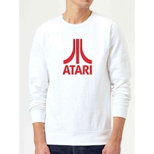 Atari Logo Baskılı Beyaz Erkek Örme Sweatshirt (530958812)