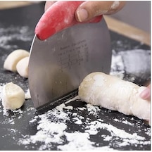 Paslanmaz Çelik Hamur Kesme Ve Şekillendirme Spatulası Açık Bej