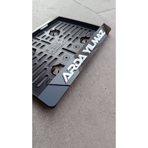 Lüx Motorsiklet Plakalığı - İsme Özel 3d Kabartma Gri Motor Plakalığı İsimli Motor Plakalık
