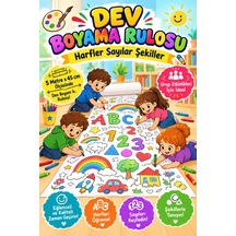 Alfabe, Harfler, Sayılar, Şekiller Dev Boyama Kağıdı Boyama Rulosu Büyük Boy 5 Metre - 808518804