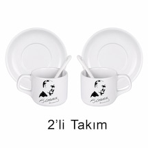 Atatürk Fincan 2'li Beyaz