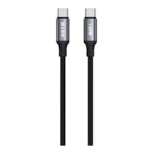S-link Armor Cc-01 60w 1.2m Type-c To Type-c Pd Örgülü Metal Başlıklı Siyah Hızlı Şarj Kablosu
