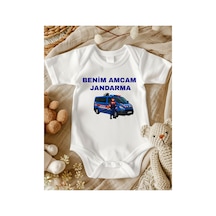 Lupi Benim Amcam Jandarma Yazılı Bebek Zıbın ekru