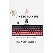 Ak680 Max Rapid Trigger Manyetik Switch Kablolu Mekanik Klavye Rgb 0.125 Ms Ultra Düşük Gecikme