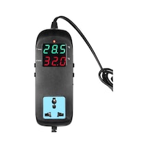 Yaozixia Elektronik Termostat Led Dijital Ekran Yetiştirme Sıcaklık Kontrol Cihazı Termokupl Termostatı Soketli Ac 90v 250v