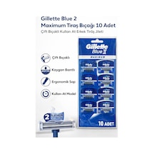 Gillette Blue 2 Maximum Tıraş Bıçağı 10 Adet Çift Bıçaklı Kullan At Erkek Tıraş Jileti