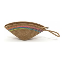 Efw Rome Handmade Hasır Renkli Şerit Detaylı Clutch Çanta