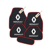 Renault Logolu 5'li Antrasit Kırmızı Oto Halı Paspas Seti Kaymaz Tabanlı, Araç İçi Zemin Koruyucu