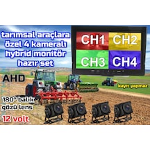 7 İnç Hybrid Monitör Ve 4 Adet 180'' Geniş Açılı Ahd Kamera Seti