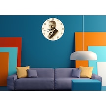 Ti-play Mustafa Kemal 30x30cm Akrilik Dekoratif Modern Duvar Saati ÇOk Renkli