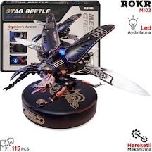 Rokr Mı03 Stag Beetle Dıy Mechanical 3d Puzzle Maket Model Seti 3d Model Kit Detaylı Dekoratif Hobi Seti Hareketli Ve Işıklı