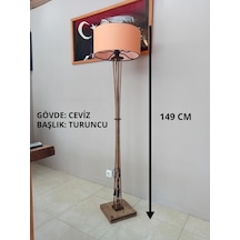 Balsa Dekor Ahşap Lambader Ceviz Turuncu