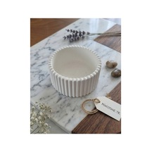 Ministone Kendin Boya Taş Tozu Dikey Oluklu / Mini Kase / Mumluk Hobi Seti 12 Renk Boya + Fırça Hediyeli