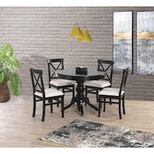 Siyah Alaçatı Sandalye Soft-01 100 100+30 Fiskos Açılır Lake Masa Siyah