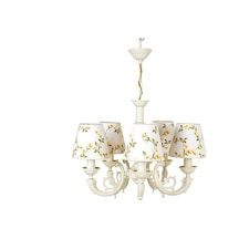 Massarelli Aline Avize Krem 5 Kollu Sarı Çiçekli Krem