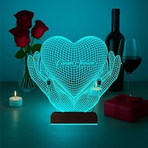 Luvivia Kalp Sevgiliye Hediye Kişiye Özel 3d Lamba - Masa Gece Lambası V5