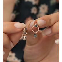 925 Ayar Mistik Topaz Minik Damla Küpe Kadın Gümüş Küpe N11.9779