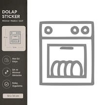 Bulaşık Makinesi Mat Gri Dekoratif Folyo Sticker 14x14 Cm