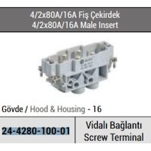 Tp Electric 24 4280 100 01 4/2x80a/16a / Fiş Çekirdek Vidalı Bağlantı Vid54 Vidalı