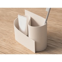 3d Baskı Kavisli Diş Fırçası Ve Küçük Eşya Tutucu Masa Ve Banyo Organizeri Modern Minimal Düzenleyici - Krem